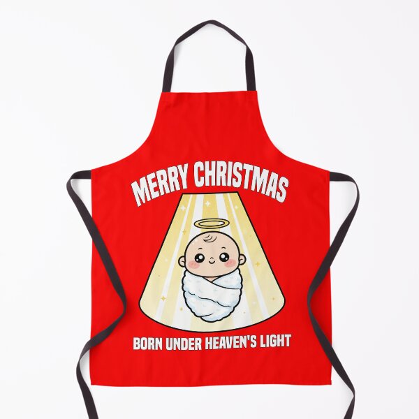 Item preview, MERRY CHRISTMAS - BORN UNDER HEAVEN'S LIGHT | Baby Jesus Heavenly Glow | Religious Nativity Design designed and sold by KEF Custom.