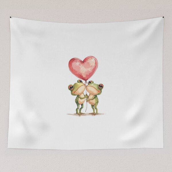 Item preview, Frog Couple Holding Heart Balloon designed and sold by SoulenCify.
