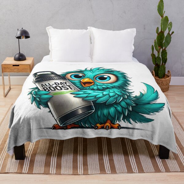 Item preview, All-Day Boost Coffee Bird – Cute Energetic Blue Bird Illustration designed and sold by Lulunza.