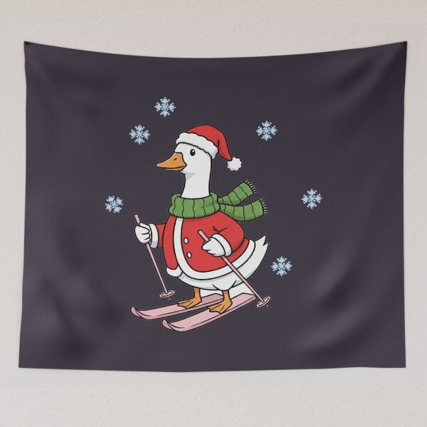 Item preview, Christmas Goose on Skis – Festive Snow Season designed and sold by INNERSELFART.