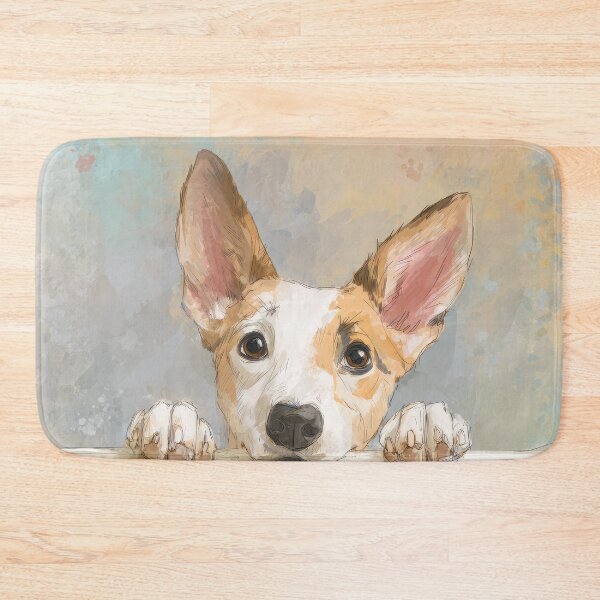 Item preview, Canaan Dog Peeking over Wall 01 designed and sold by Elisabeth Lucas.