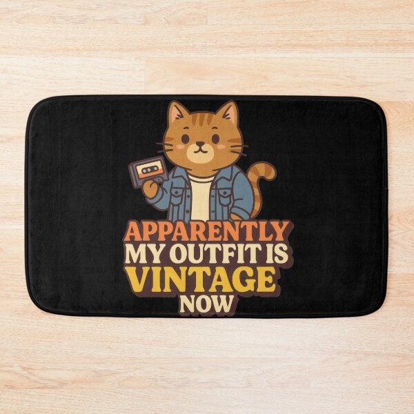 Item preview, Apparently My Outfit Is Vintage Now – Cute Retro Cat Illustration designed and sold by Ombrya.