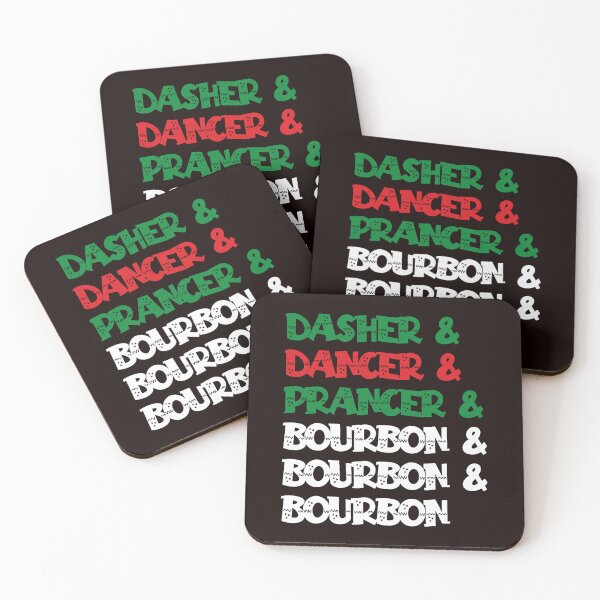 Item preview, Dasher Dancer Prancer Bourbon Distressed Roll Call With Bold Holiday Playful Energy designed and sold by cosettacir6382.