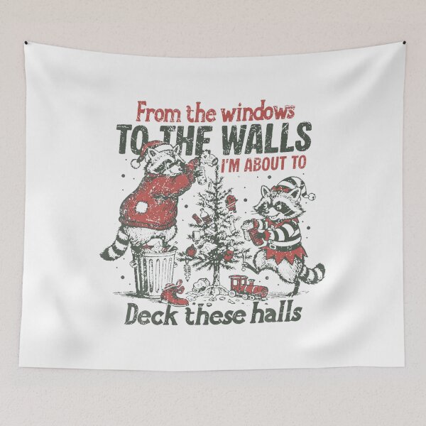 Item preview, Retro From The Windows To The Walls Funny Raccoon Christmas designed and sold by LightCoverSame.