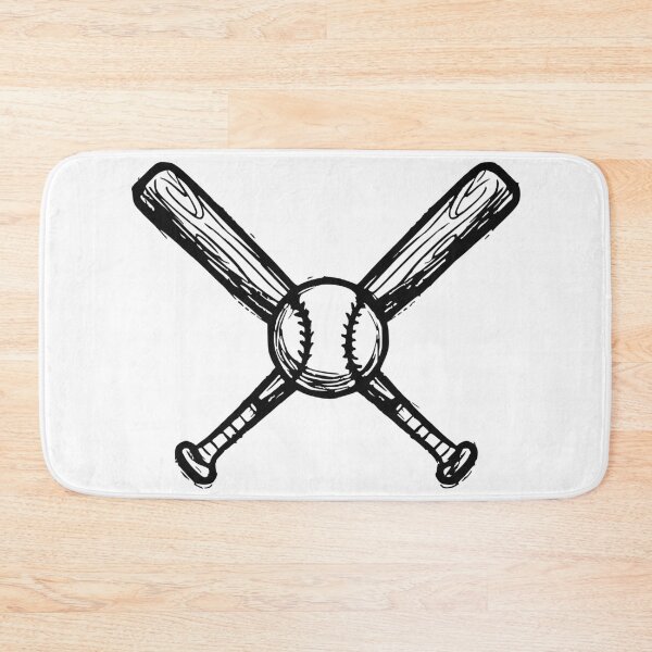 Item preview, Crossed Baseball Bats and Ball Graphic - Black on White Hand-Drawn Design designed and sold by EpicSportsArt.