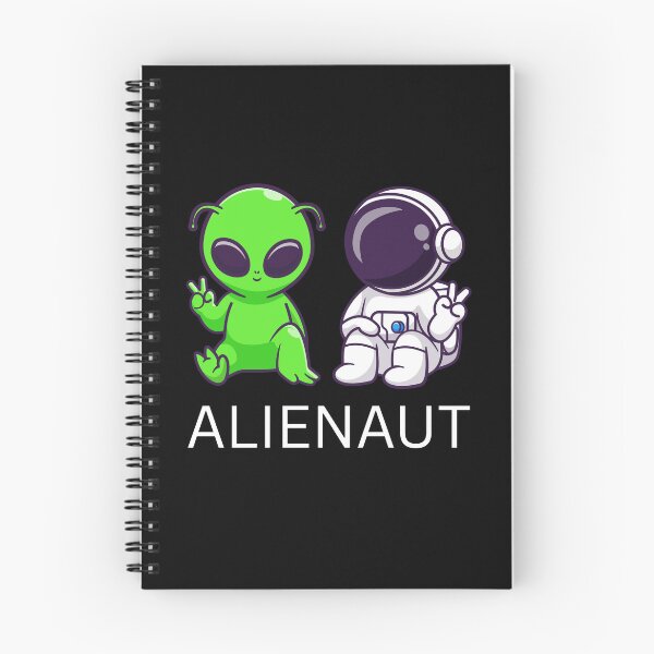 Artikelvorschau, Alienaut, süßer Cartoon, Weltraum-Friedenszeichen entworfen und verkauft von rebuZZ-Apparels-The Minimalistic Buzz.