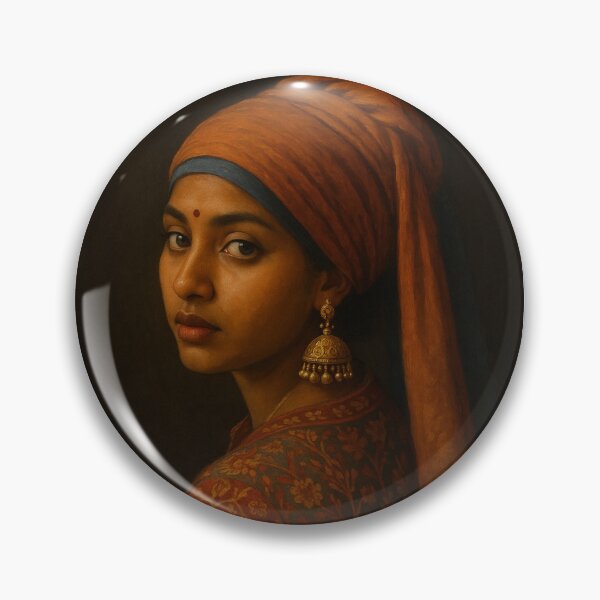 Item preview, Girl with a Gold Jhumka - inspired by Vermeer designed and sold by elyou-designs.