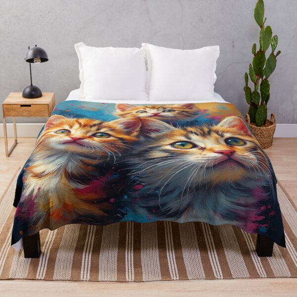 Item preview, Abstract Three Toyger Kittens – Expressive Modern Artistic Painting designed and sold by SweetRossel.
