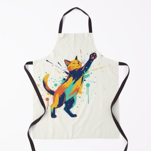 Aperçu de l'œuvre Affiche abstraite représentant un chat - Style de peinture féline moderne et expressif - Design artistique unique pour les amoureux des chats créée et vendue par Wordoncloth.