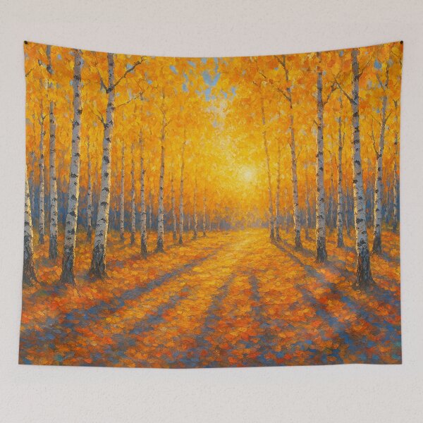 Item preview, Golden birches in the evening light designed and sold by Sigtrix.