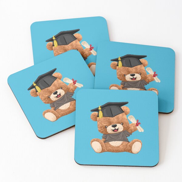 Item preview, Cute teddy bear celebrating graduation holding rolled diploma designed and sold by Bhonard 21.