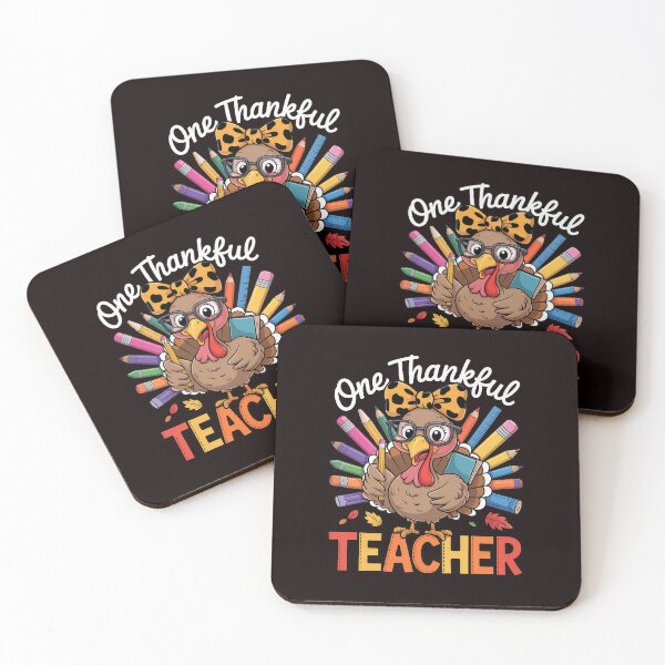 Item preview, One Thankful Teacher Turkey Scene With Bright Classroom Colors And Holiday Cheer designed and sold by ImeldaSparks.