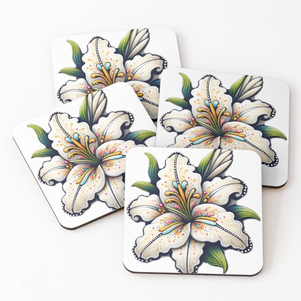 Item preview, white lily cookie designed and sold by NCNGDESIGN.