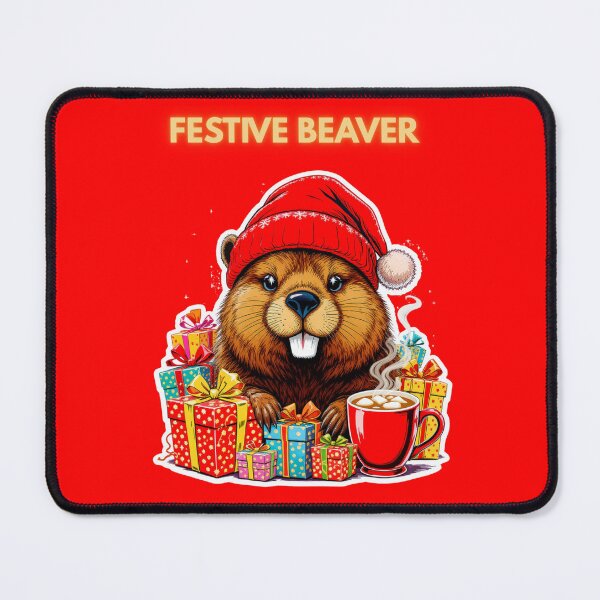 Item preview, Festive Beaver – Cute Christmas Illustration designed and sold by Artur-GrafiTee.