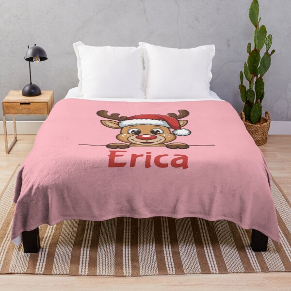 Item preview, Erica Cute Christmas Reindeer Graphic with Santa Hat | Personalized Holiday Gift Idea designed and sold by 89BLACK.