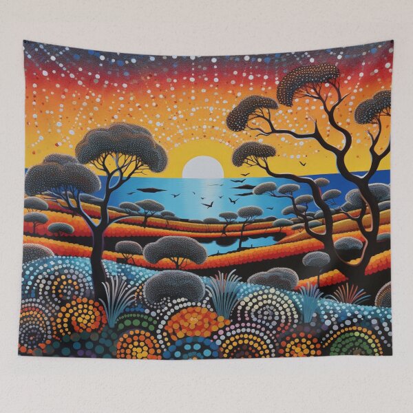 Item preview, Aboriginal Inspired Dot Art - Dawn On Kangaroo Island designed and sold by GrinGalore.