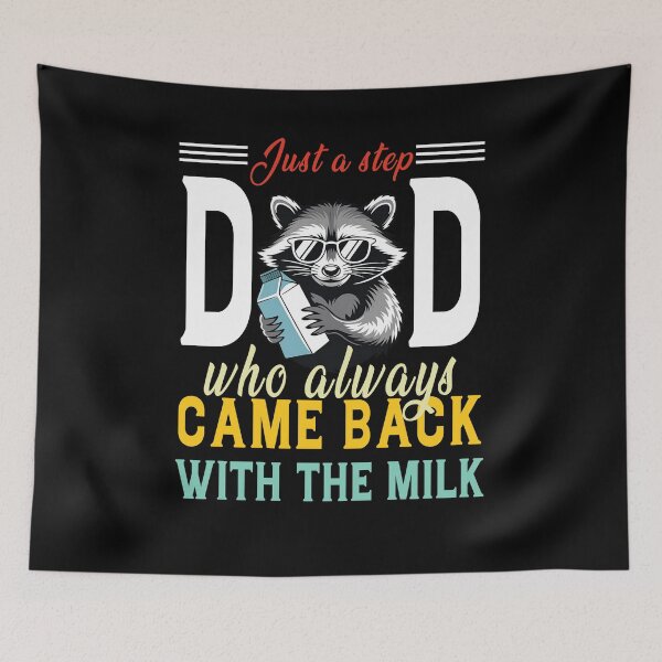 Item preview, Retro Stepdad Milk Joke Raccoon T-Shirt designed and sold by TinaMDedrick.