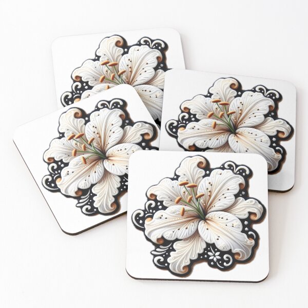 Item preview, white lily cookie designed and sold by NCNGDESIGN.