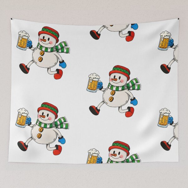 Item preview, A SNOWMAN WITH A MUG OF BEER designed and sold by infinitearte.