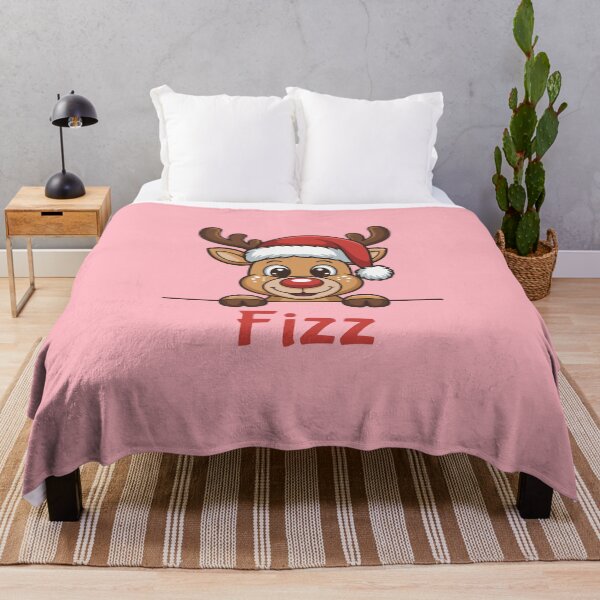 Item preview, Fizz Cute Christmas Reindeer Graphic with Santa Hat | Personalized Holiday Gift Idea designed and sold by 89BLACK.