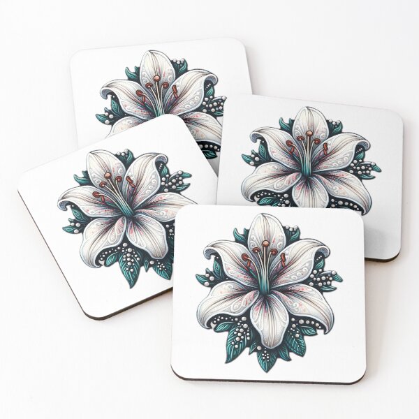 Item preview, white lily cookie designed and sold by NCNGDESIGN.