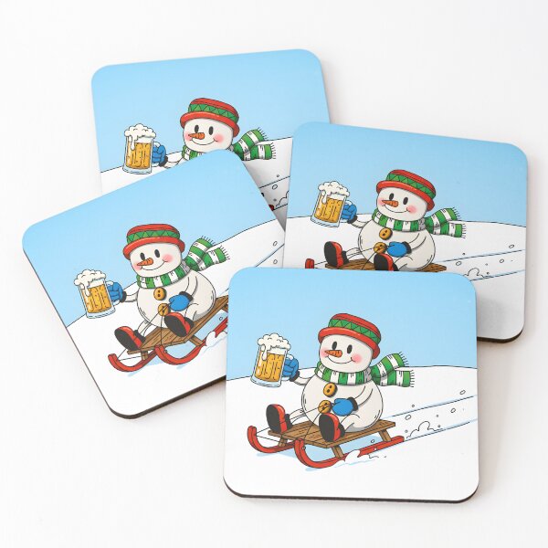 Item preview, A CUTE SNOWMAN WITH A GLASS OF BEER designed and sold by infinitearte.
