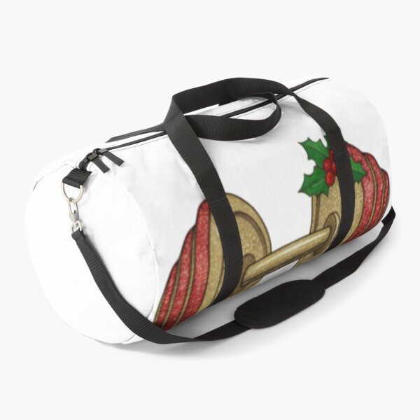 Item preview, Christmas Workout T-Shirt: Festive Dumbbell Ornament with Holly. Deck the Halls and Crush Your Goals Quote designed and sold by ZyxDes.