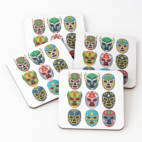 Item preview, Lucha Libre Mexican Mask Grid With Colorful Faces And Bold Wrestling Tradition designed and sold by ImeldaSparks.