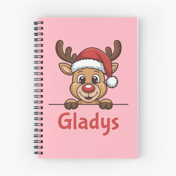 Item preview, Gladys Cute Christmas Reindeer Graphic with Santa Hat | Personalized Holiday Gift Idea designed and sold by 89BLACK.