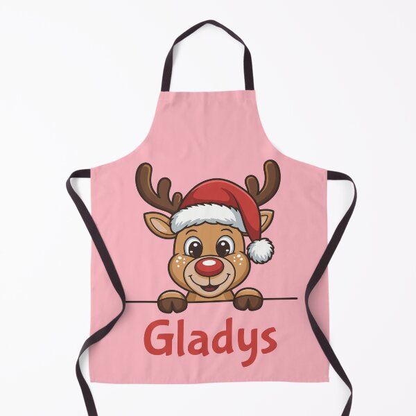 Item preview, Gladys Cute Christmas Reindeer Graphic with Santa Hat | Personalized Holiday Gift Idea designed and sold by 89BLACK.
