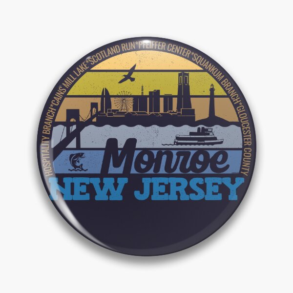 Item preview, Monroe New Jersey Sunset Retro Vintage Local Pride Logo designed and sold by CRHPOD20.