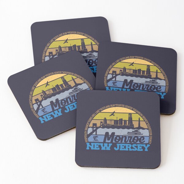 Item preview, Monroe New Jersey Sunset Retro Vintage Local Pride Logo designed and sold by CRHPOD20.