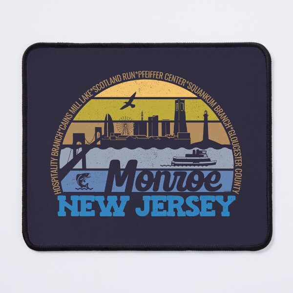 Item preview, Monroe New Jersey Sunset Retro Vintage Local Pride Logo designed and sold by CRHPOD20.