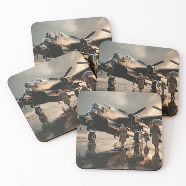 Item preview, Avro Lancaster At the Airfield with Crew Walking Toward the Plane designed and sold by Skyframe Aviation.