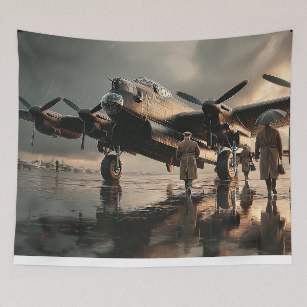 Item preview, Avro Lancaster At the Airfield with Crew Walking Toward the Plane designed and sold by Skyframe Aviation.
