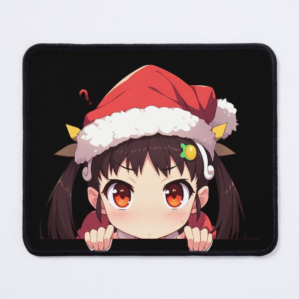 Item preview, Mayoi Hachikuji Bakemonogatari Anime Girl Waifu Chibi Kawaii Christmas Peeker Cute Holiday designed and sold by thedarvills.