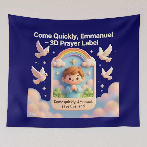 Item preview, “Come Quickly, Emmanuel – 3D Prayer Label” Design, designed and sold by PaintMeWorld.