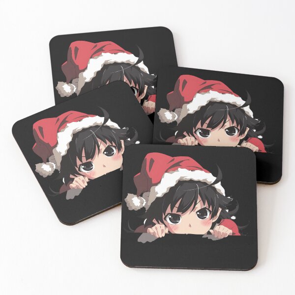 Item preview, Karen Araragi Bakemonogatari Anime Girl Waifu Chibi Kawaii Christmas Peeker Cute Holiday designed and sold by thedarvills.