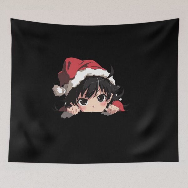 Item preview, Karen Araragi Bakemonogatari Anime Girl Waifu Chibi Kawaii Christmas Peeker Cute Holiday designed and sold by thedarvills.