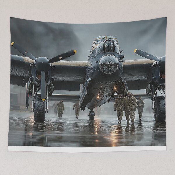 Item preview, Legendary Lancaster At the Airfield as the Crew Heads Out designed and sold by Skyframe Aviation.