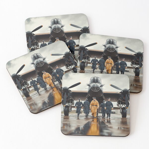 Item preview, British Lancaster Ready for Mission with Ground Crew Nearby designed and sold by Skyframe Aviation.