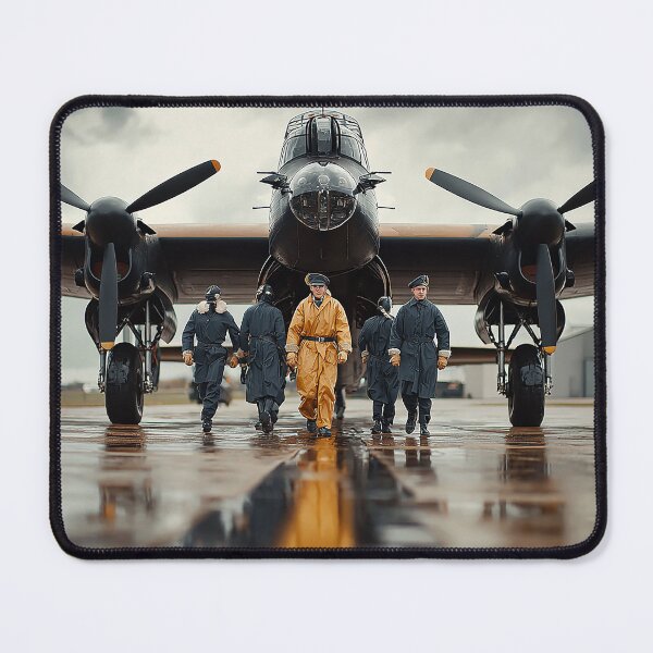 Item preview, British Lancaster Ready for Mission with Ground Crew Nearby designed and sold by Skyframe Aviation.