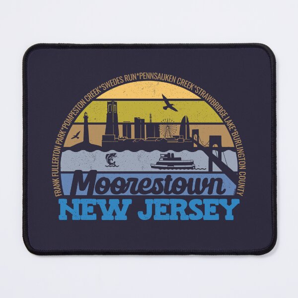 Item preview, Moorestown New Jersey Sunset Retro Vintage Local Pride Logo designed and sold by CRHPOD20.