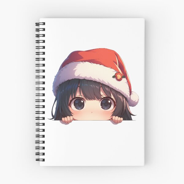 Item preview, Tsukihi Araragi Bakemonogatari Anime Girl Waifu Chibi Kawaii Christmas Peeker Cute Holiday designed and sold by thedarvills.
