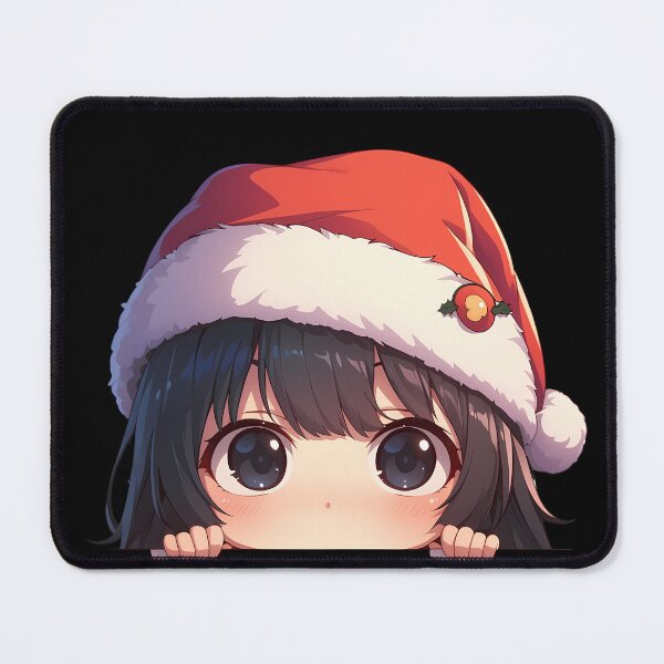 Item preview, Tsukihi Araragi Bakemonogatari Anime Girl Waifu Chibi Kawaii Christmas Peeker Cute Holiday designed and sold by thedarvills.