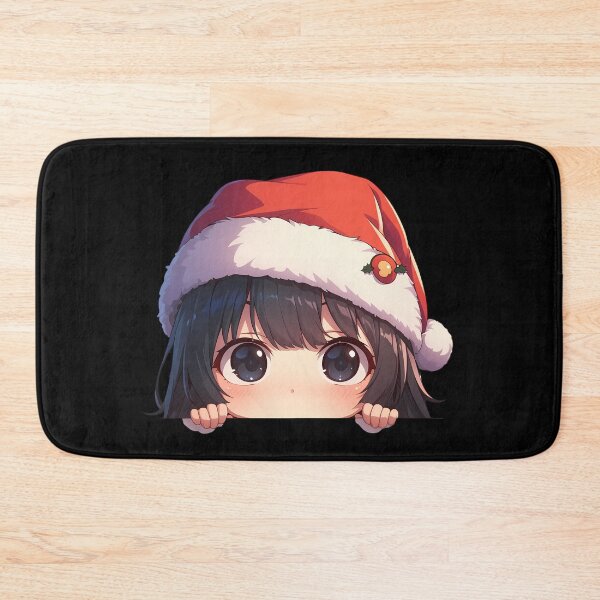Item preview, Tsukihi Araragi Bakemonogatari Anime Girl Waifu Chibi Kawaii Christmas Peeker Cute Holiday designed and sold by thedarvills.
