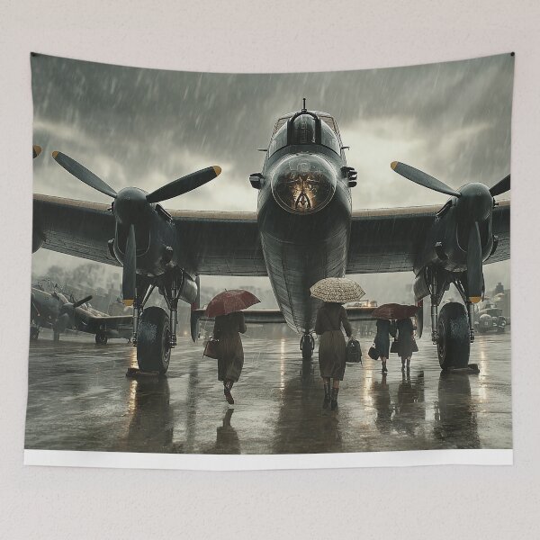 Item preview, WWII Lancaster At the Airfield with Aircrew Approaching designed and sold by Skyframe Aviation.