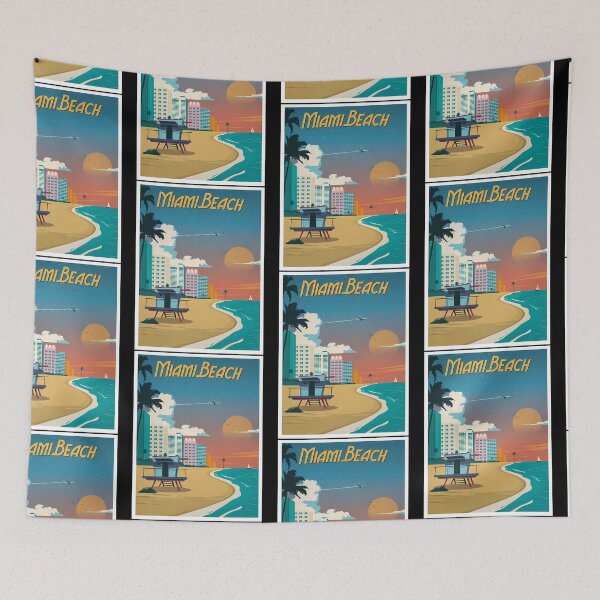 Item preview, Vintage Miami Beach Poster designed and sold by rand-ylim.