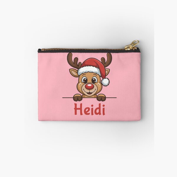Artikelvorschau, Niedliche Weihnachts-Rentier-Grafik von Heide mit Weihnachtsmannmütze | Personalisierte Geschenkidee für Weihnachten entworfen und verkauft von 89BLACK.