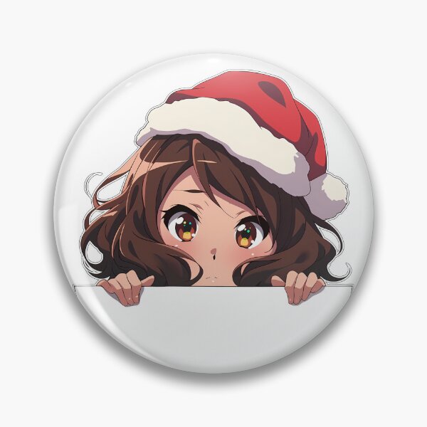 Item preview, Kumiko Oumae Sound Euphonium Anime Girl Christmas Chibi Kawaii Waifu Peeker designed and sold by thedarvills.